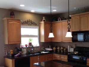 Install of new Pendant Lights in a kitchen.